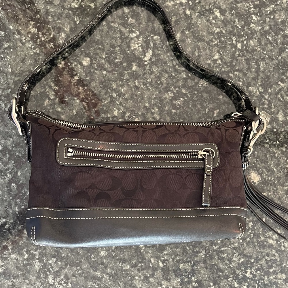 Coach Black East West Signature Duffle #9363 EUC